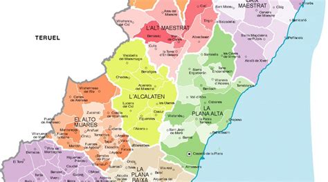 Mapa De Pueblos De Castellon