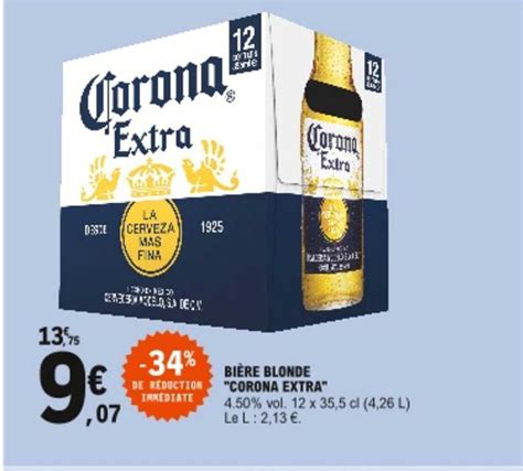 Offre Bière Blonde corona Extra chez E Leclerc