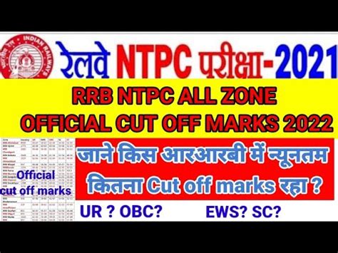 RRB NTPC All Zone Official Cut Off Marks 2022 Rrb Ntpc Cut Cut Off