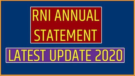 rni annual statement latest update july  youtube