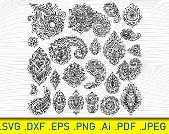 Paisley SVG File Paisley Zentangle Pattern Henna Silhouette Etsy