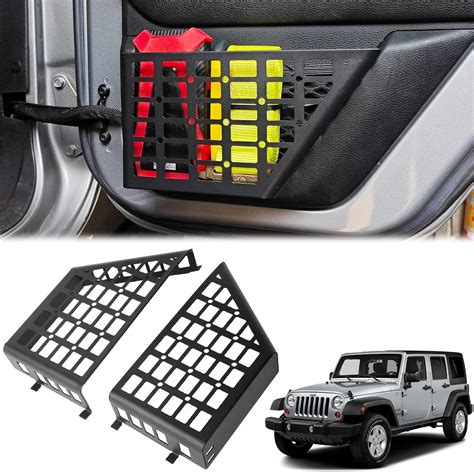 Amazon Metal Rear Door Storage Pockets For 2007 2018 Jeep Wrangler