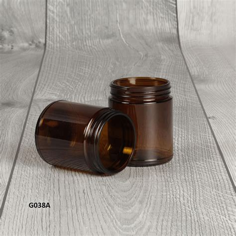 9 Oz Amber Glass Straight Sided Jar 70 400 G038a