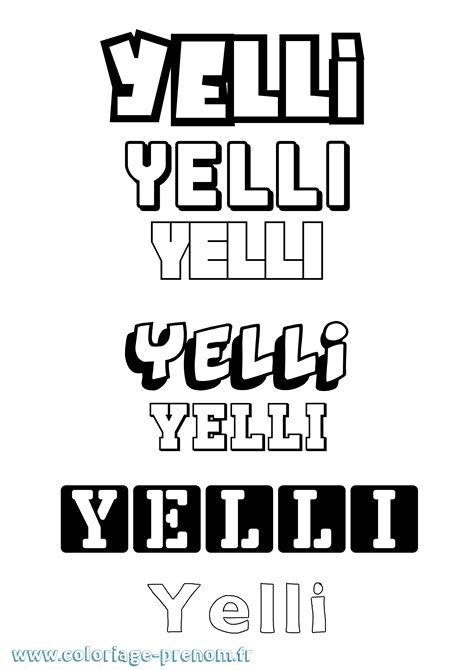 Coloriage du prénom Yelli : à Imprimer ou Télécharger facilement