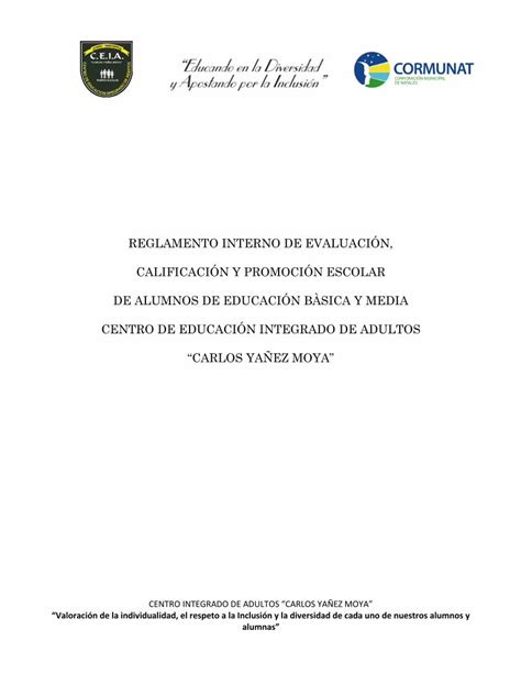 Pdf Reglamento Interno De Evaluaci N Interno De Evaluaci N