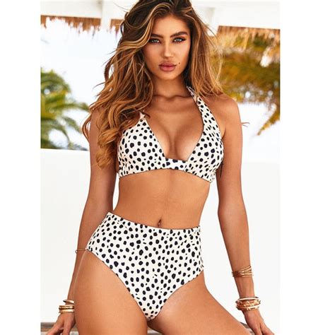 High Waist Print Bathing Swim Suit Lizzie Lahaina Couture Swimwear