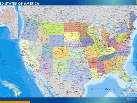 Magnetic Map Usa Digital Maps Netmaps Uk Vector Eps And Wall Maps