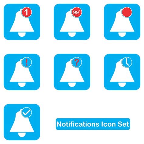 Premium Vector Notification Icon Set Template