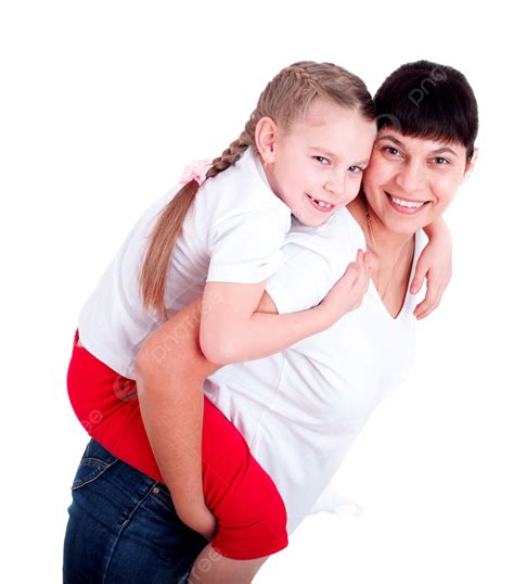 Mom And Daughter Male Playful Isolated Holding Png Transparent Image