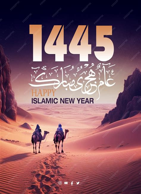 Premium Psd Happy New Hijri Year 1445 Happy Islamic New Year