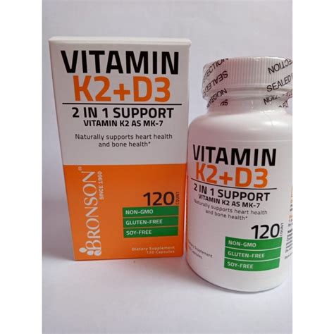 Jual PASTI ASLI BRONSON Vitamin D3 5000 IU K2 90 Mcg MK7 Vitamin