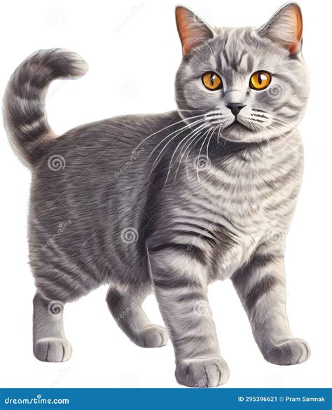 A Sketch Of A British Shorthair Cat Ai Generated Stock Illustration