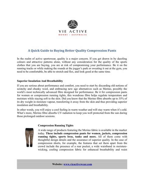 Pdf A Quick Guide To Buying Better Quality Compression Pants