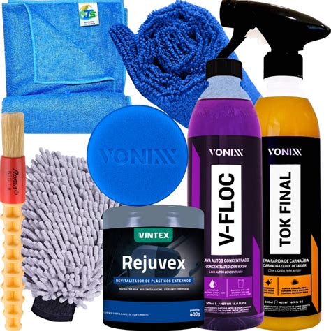 Kit Para Lavar Moto Shampoo Cera Tok Final Luva Pano Vonixx Shopee Brasil