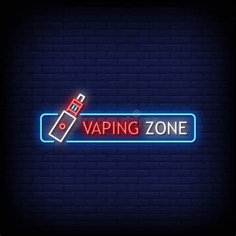 Vaping Zone Logo Neon Signs Style Text Vector Stock Vector