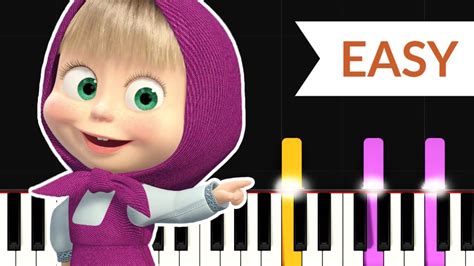 Song Of Jams Masha And The Bear Easy Piano Tutorial Youtube