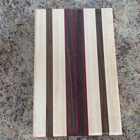 Edge Grain Cutting Board Purple Heart Wood Cutting Board Etsy