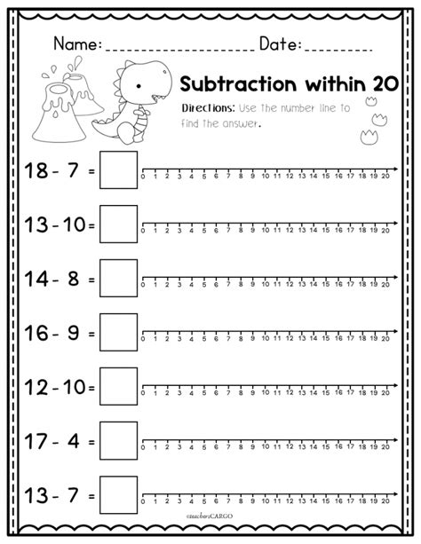 Number Line Addition And Subtraction Worksheet Printable Pdf Template