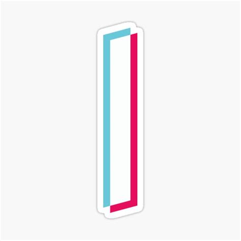 Letter I Tik Tok Style Glitch Effect Blue White Red Sticker For Sale