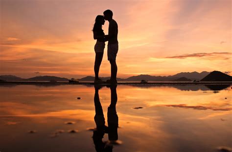 Image Libre Copain Copine Romance Silhouette Coucher De Soleil