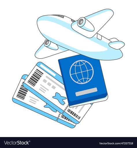 Travel Aircraft Airplane Tickets Royalty Free Vector Image