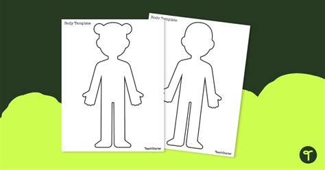 Printable Person Outline Body Template Teach Starter