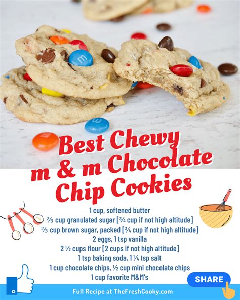 Thick Chewy M And M Chocolate Chip Cookies • The Fresh Cooky