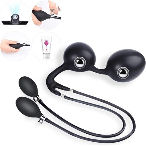 Utimi Inflatable Anal Plug Double Headed Body Safe Tail Plugs Butt Silicone Training