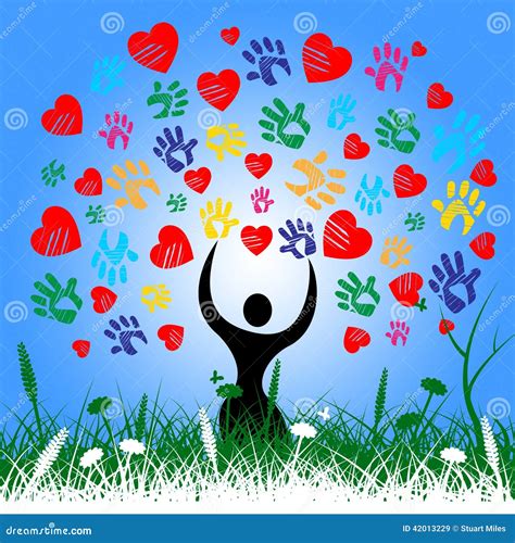 Heart Handprints Vector Cartoondealer