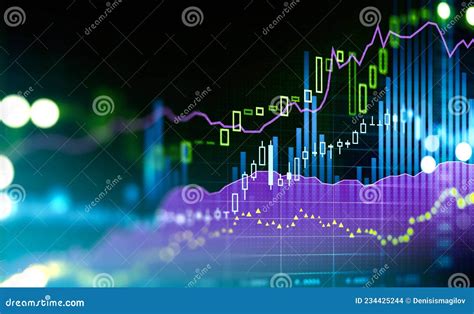 Gráfico Financeiro E Gráfico Ascendente Linhas E Diagrama De Barras