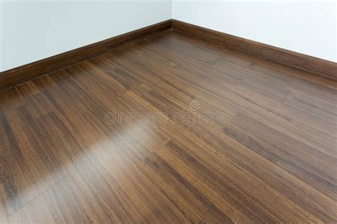 Empty Room Interior Brown Wood Laminate Floor Stock Image Image Of