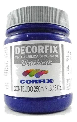 Acrílico artístico Corfix Tinta Brilhante Decorfix 250 Ml Azul