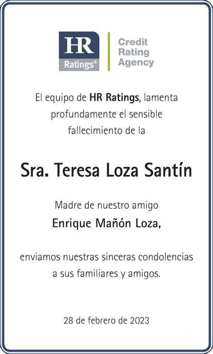 Señora Teresa Loza Santín Obituario Esquela