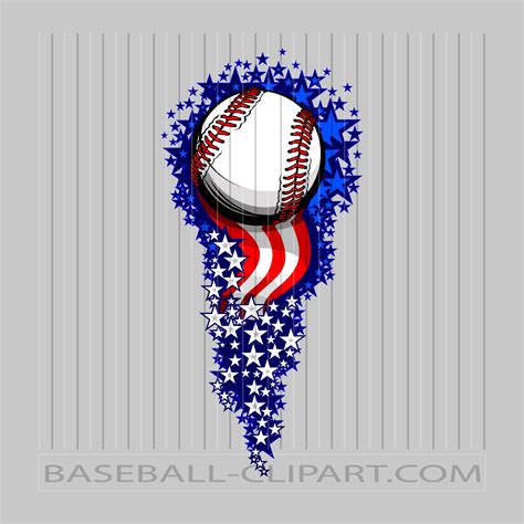 Patriotic Baseball Clip Art Baseball Image Eps  Png Ai