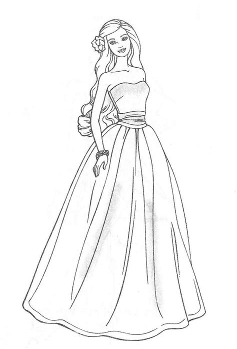 Barbie Princess Printable Coloring Pages Coloring Nation