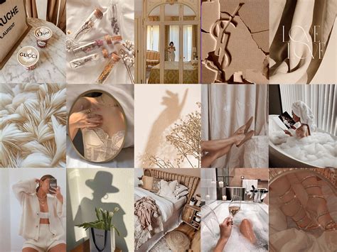 Boujee Boho Light Beige Aesthetic Wall Collage Kit Pcs Etsy