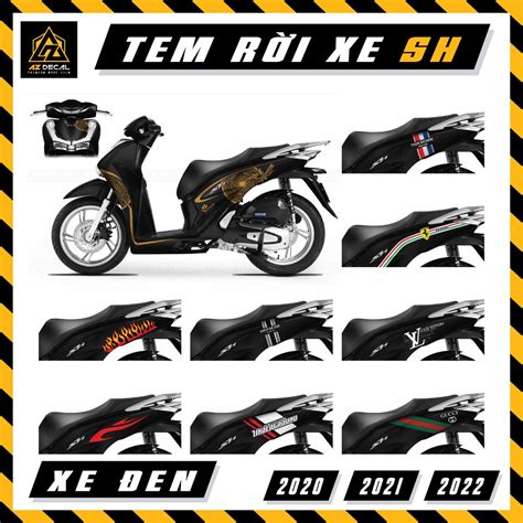 Mua Tem Xe SH Đen Đời 2020 2021 2022 Đẹp Nhất Team Decal Rời Dán