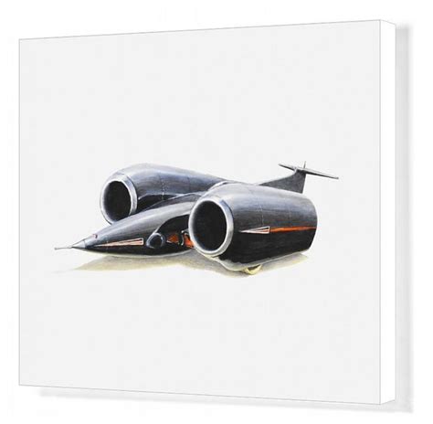 Print Of Illustration Of Thrust Ssc Super Sonic Car Broke Land Speed