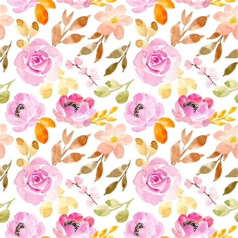 Premium Vector Soft Pink Flower Watercolor Seamless Pattern