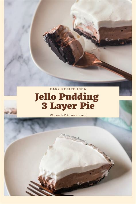 Jello Pudding 3 Layer Pie Recipe Chocolate Recipes Coconut Cream Pie Easy Desserts