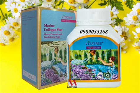 Viên Uống Collagen Úc Vitatree Marine Collagen Plus Làm đẹp Da Trắng Sáng Căng Bóng