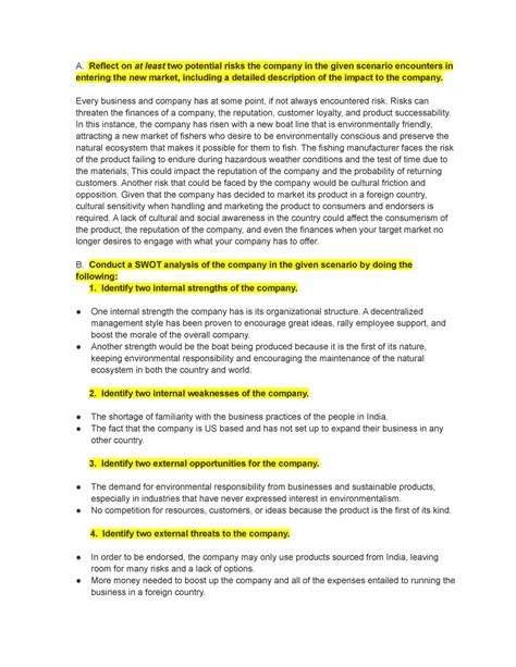 QBM2 Task 2 Risk Analysis A Reflect On At Least Two Potential Risks