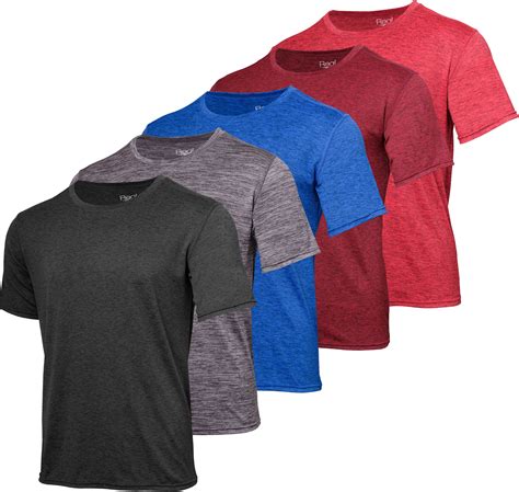 Real Essentials 5 Pack Mens Dry Fit Moisture Wicking Active