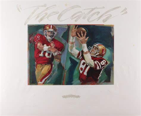 Joe Montana Dwight Clark Signed Le The Catch Ers X Lithograph