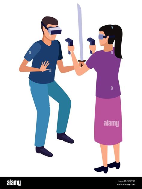 Virtual Reality Technology Experience Cartoon Stock Vector Image And Art