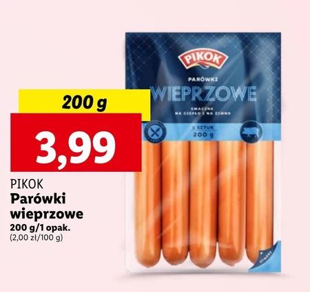 Parówki Pikok promocja Lidl Ding pl