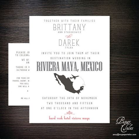 Riviera Maya Mexico Destination Wedding Invitations Travel Card