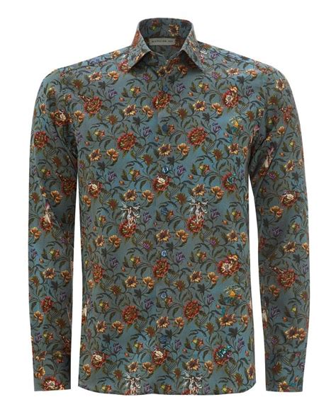 Etro Mens Multicoloured All Over Floral Print Shirt