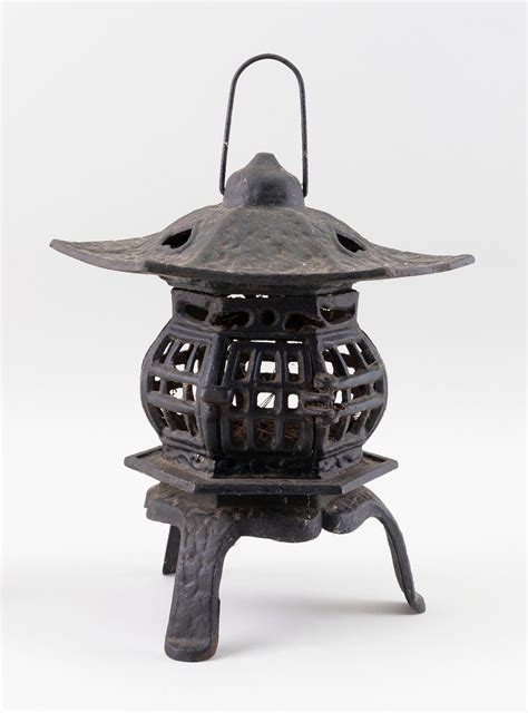 Lot Japanese Cast Iron Pagoda Garden Lantern Early Th Century