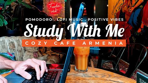 1 5 HOUR Study With Me Colorful Cafe Batumi Georgia Pomodoro